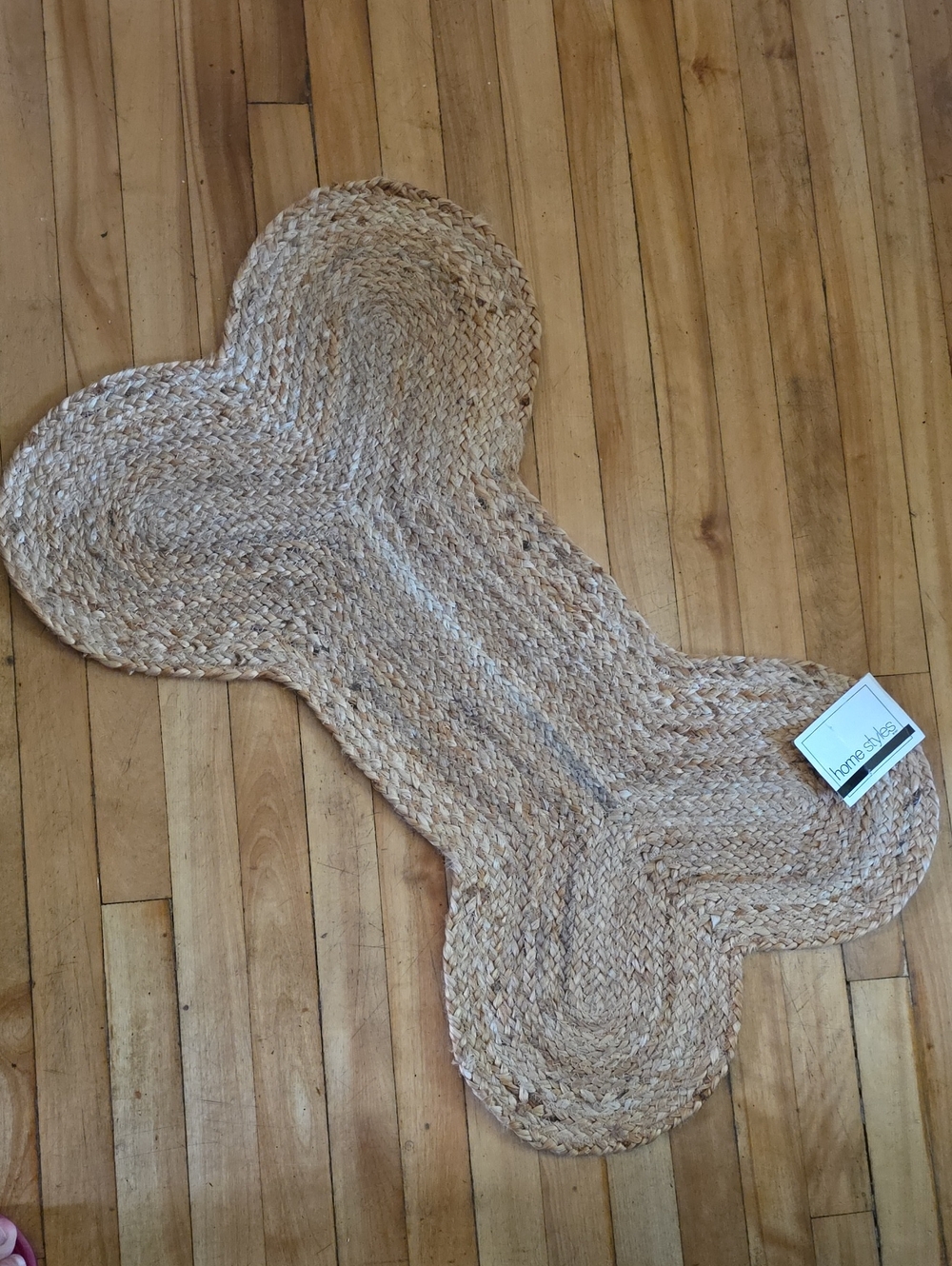 Dog Bone Shape  NWT Jute Durable  Floor Mat 20"× 32"